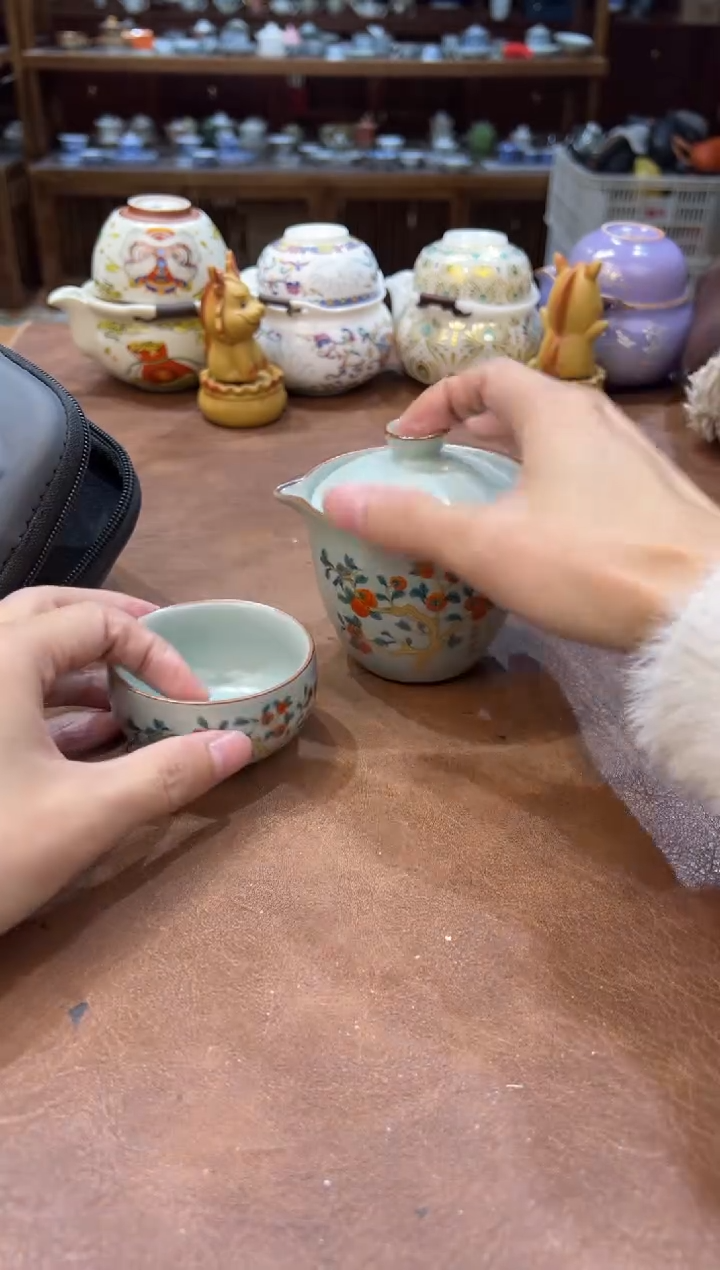 真的很便宜会开片的旅行茶具