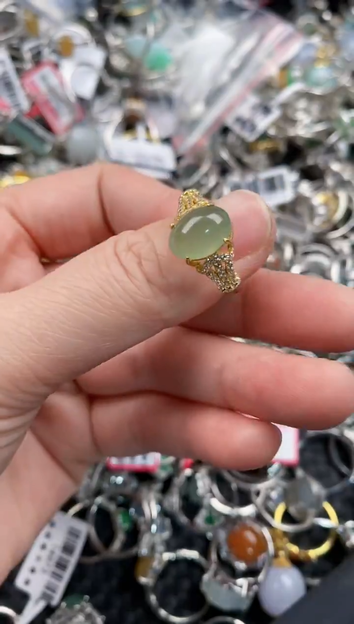 银S925镶嵌戒指翡翠888  7