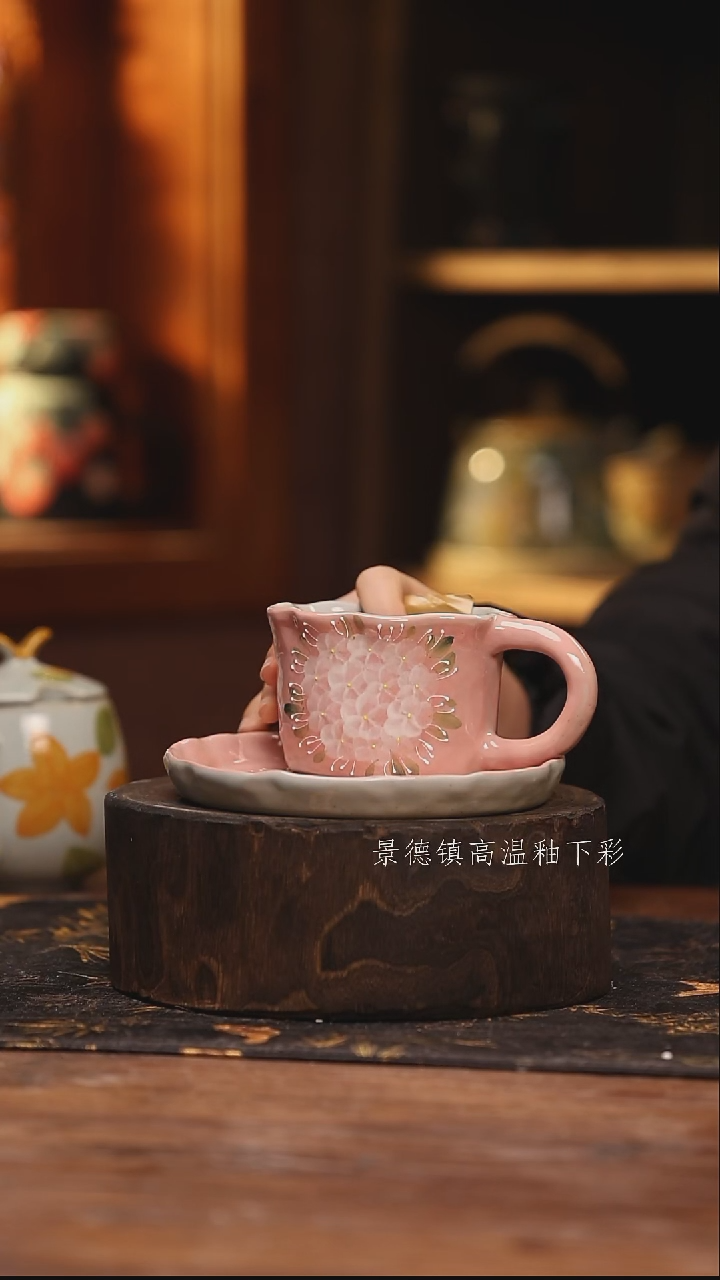 陶瓷景德镇高温釉下手绘陶瓷@L795@