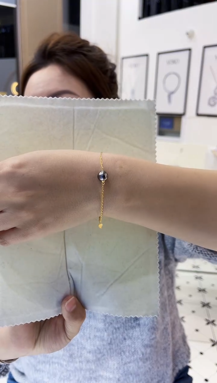 【闪购商品】海水珍珠手绳银S925镶嵌手链