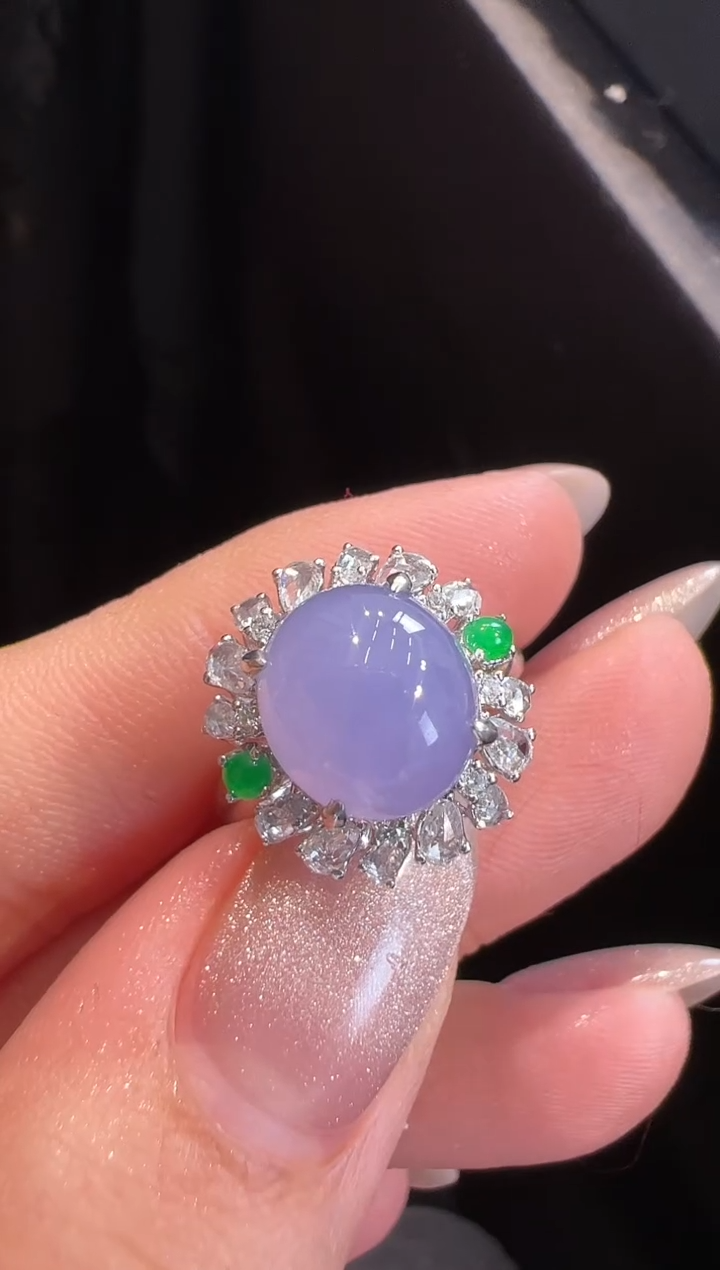 【闪购商品】翡翠戒指18K金镶嵌戒指