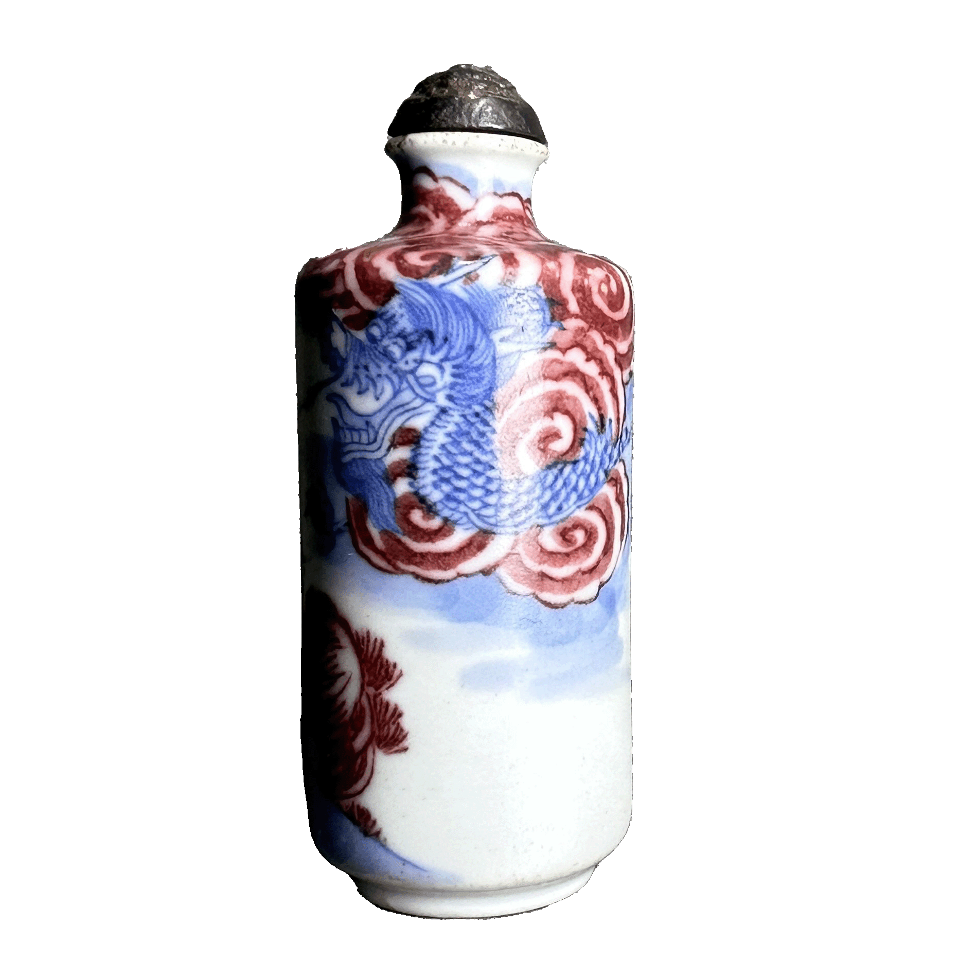 25321440t青花釉里红风云际会纹鼻烟壶