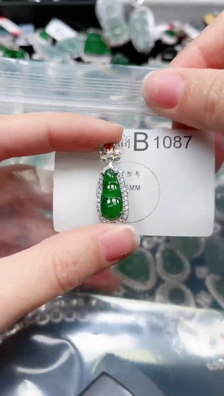 【闪购商品】翡翠颈饰未镶嵌1087赠皮绳