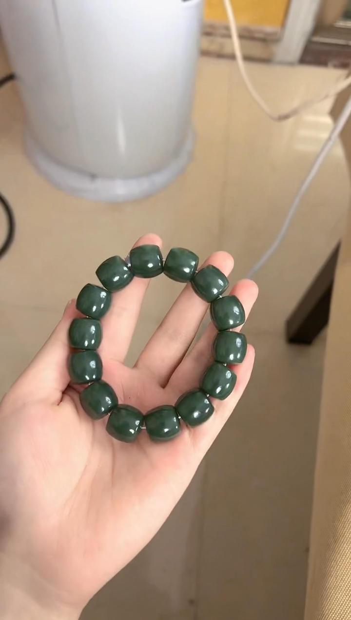 【闪购商品】和田玉手链未镶嵌新疆和田玉且末蓝齐切手串16