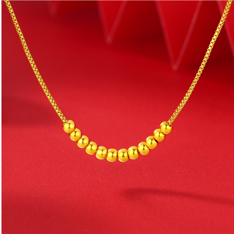 【思思专享】足金999投资金 卡2金珠12颗（赠合金盒仔链） BP 90650