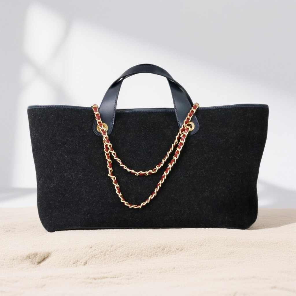 【正包包】2025秋冬新款羊绒时尚高级链条大容量托特包女包B298