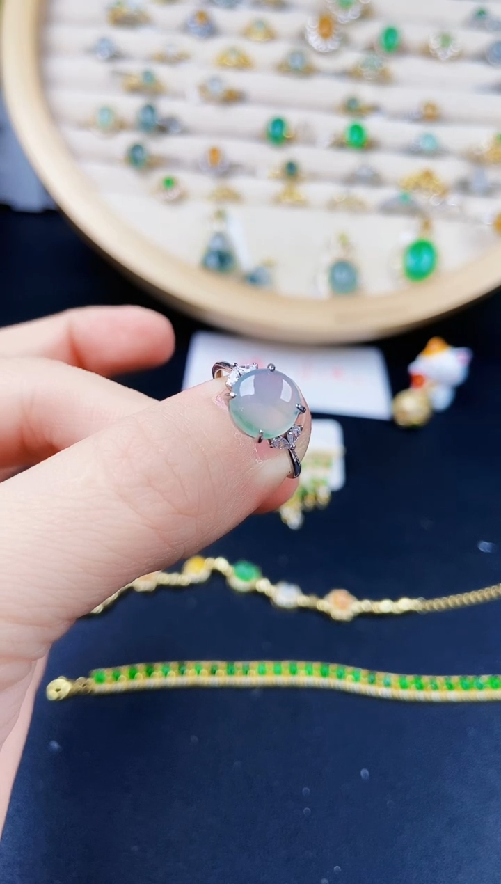 【闪购商品】翡翠戒指银S925镶嵌544654