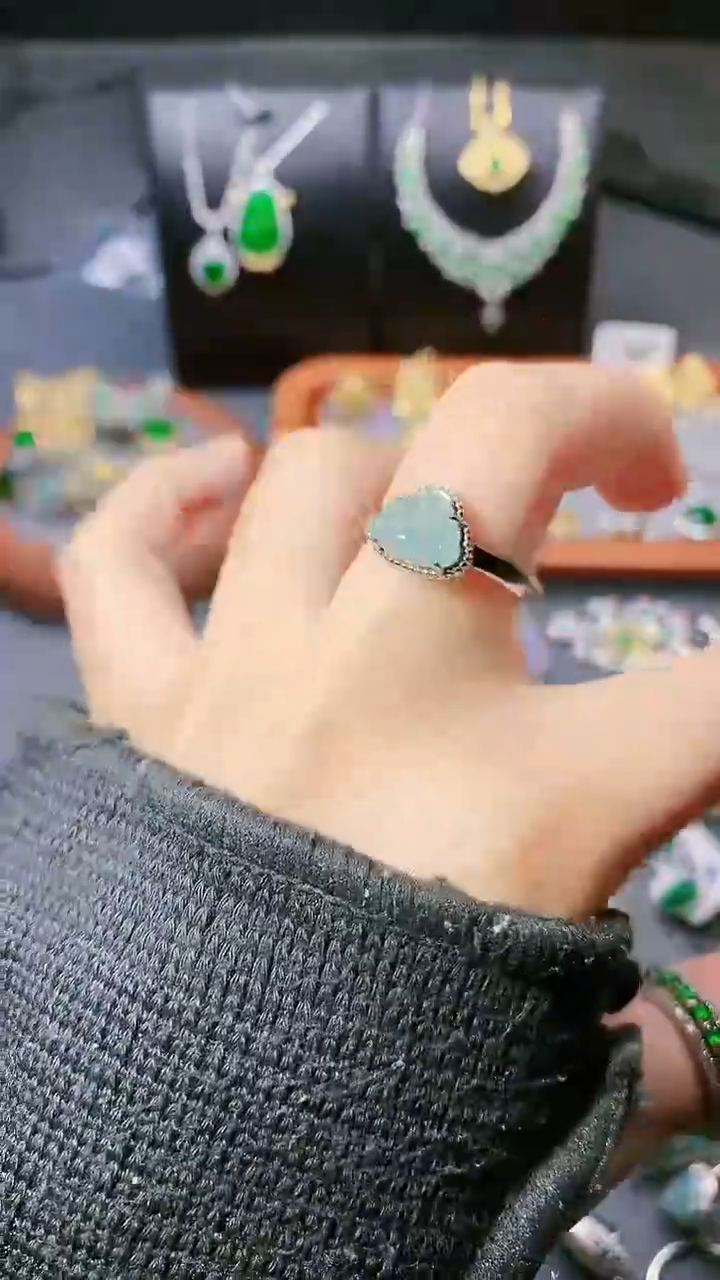 【闪购商品】翡翠戒指银S925镶嵌戒指