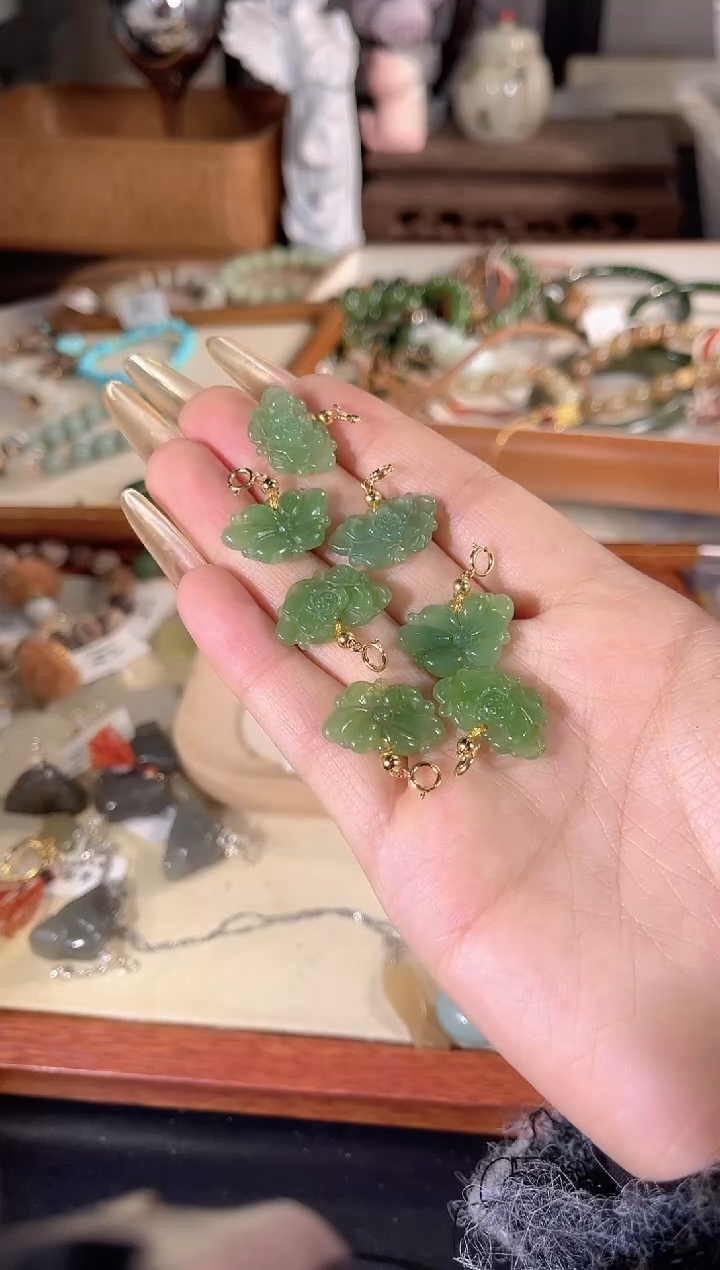 吊坠(不含链)银S925镶嵌和田玉多样性发其一孤品默认微瑕