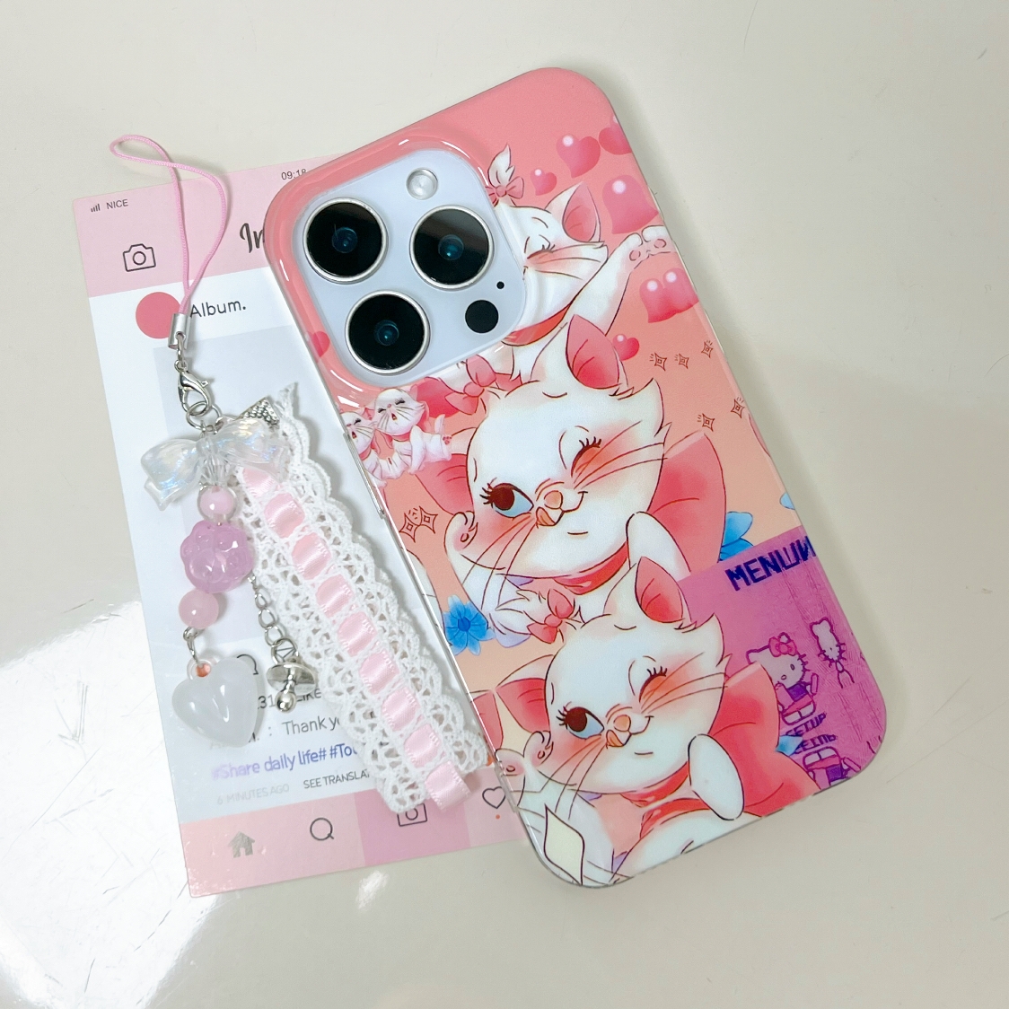 IMD手机壳可爱眨眼玛丽猫适用苹果16iPhone15华为小米oppovivo