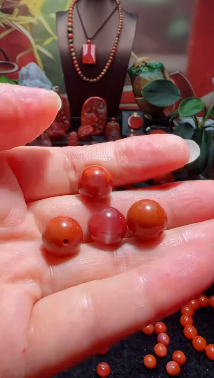 未镶嵌单珠南红玛瑙福**之单珠