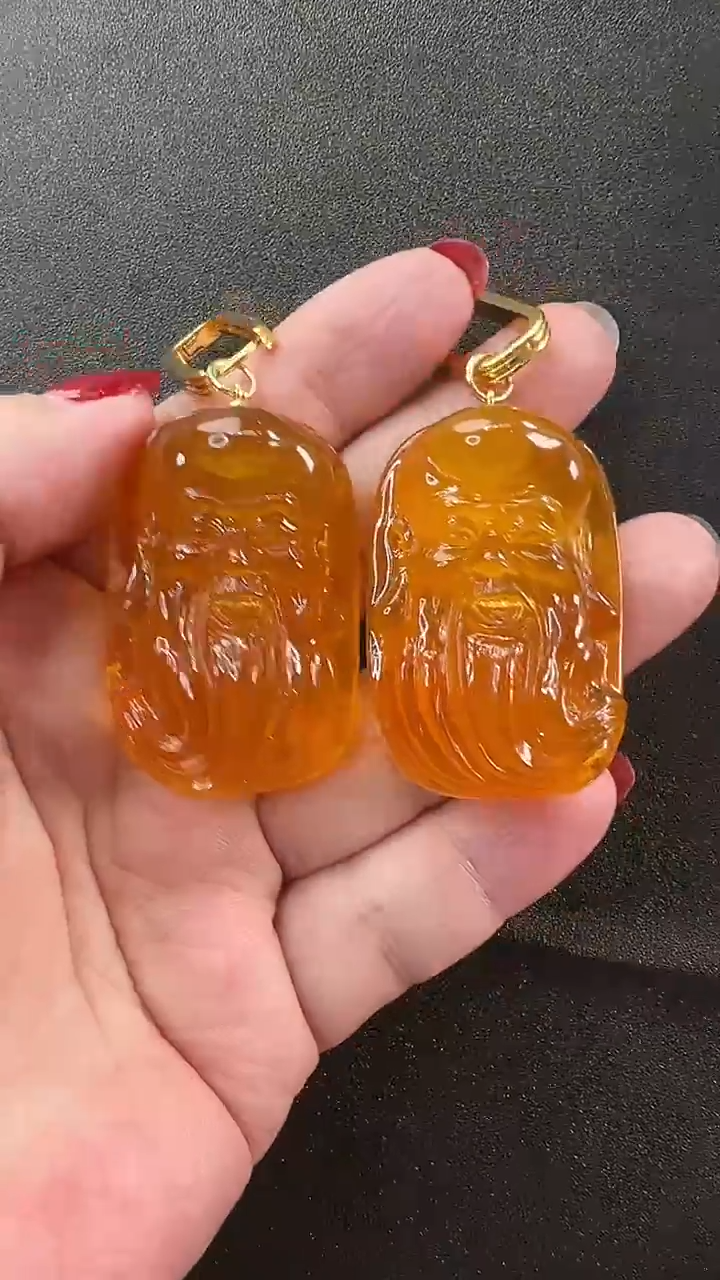 【闪购商品】琥珀耳饰未镶嵌耳环