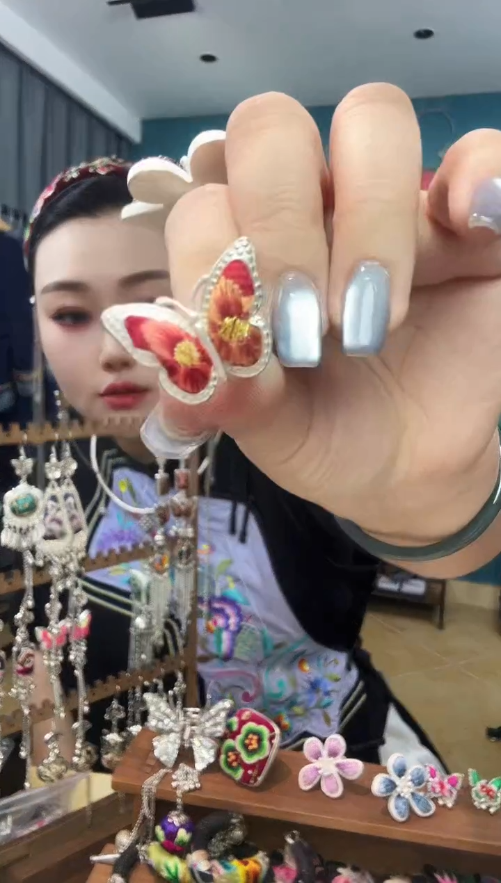 刺绣纯手工民族风刺绣戒指