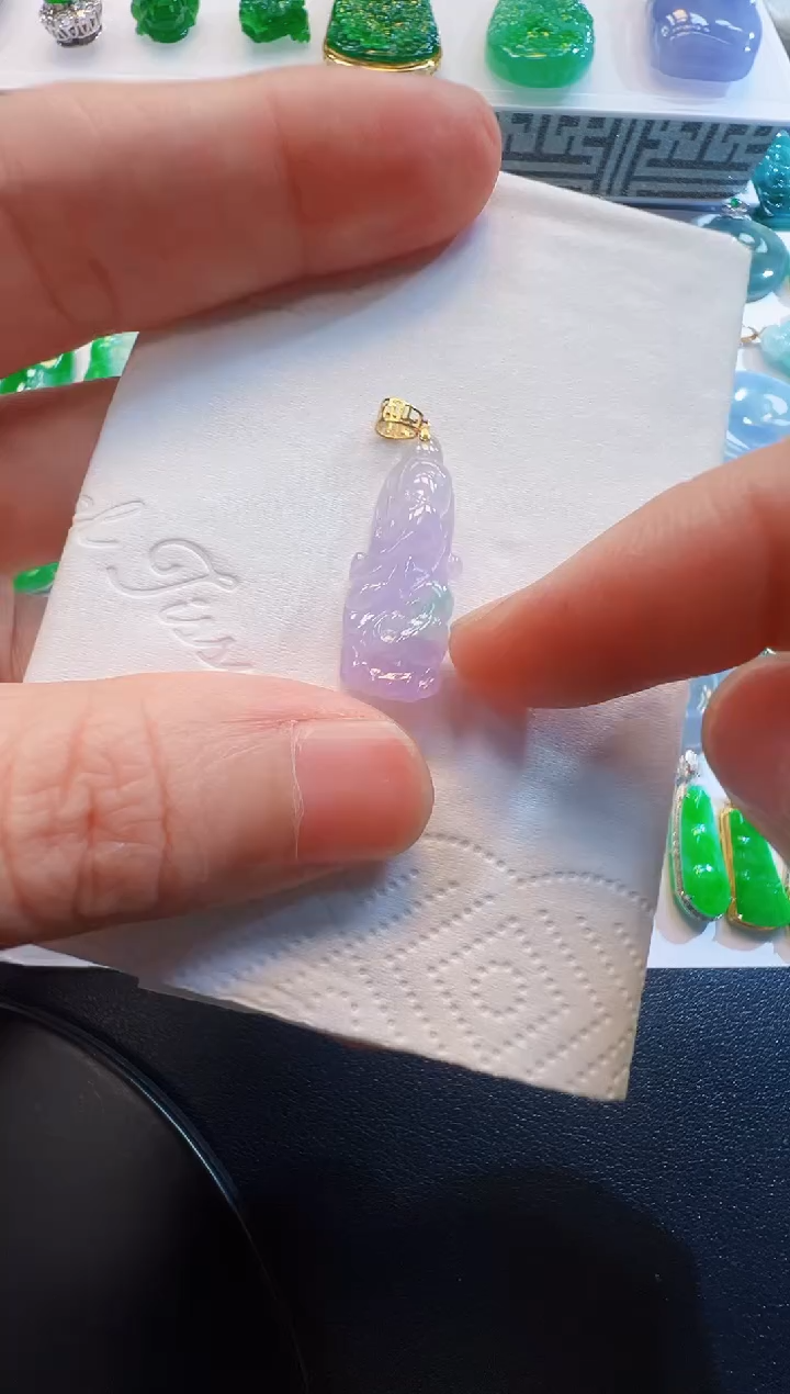 翡翠18K金镶嵌吊坠(不含链)280