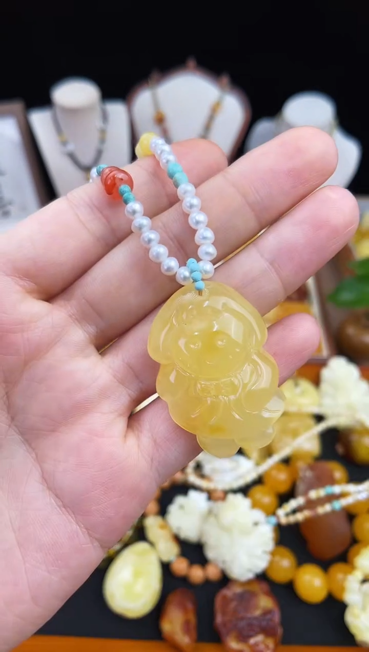 琥珀未镶嵌珠宝奇石柒月