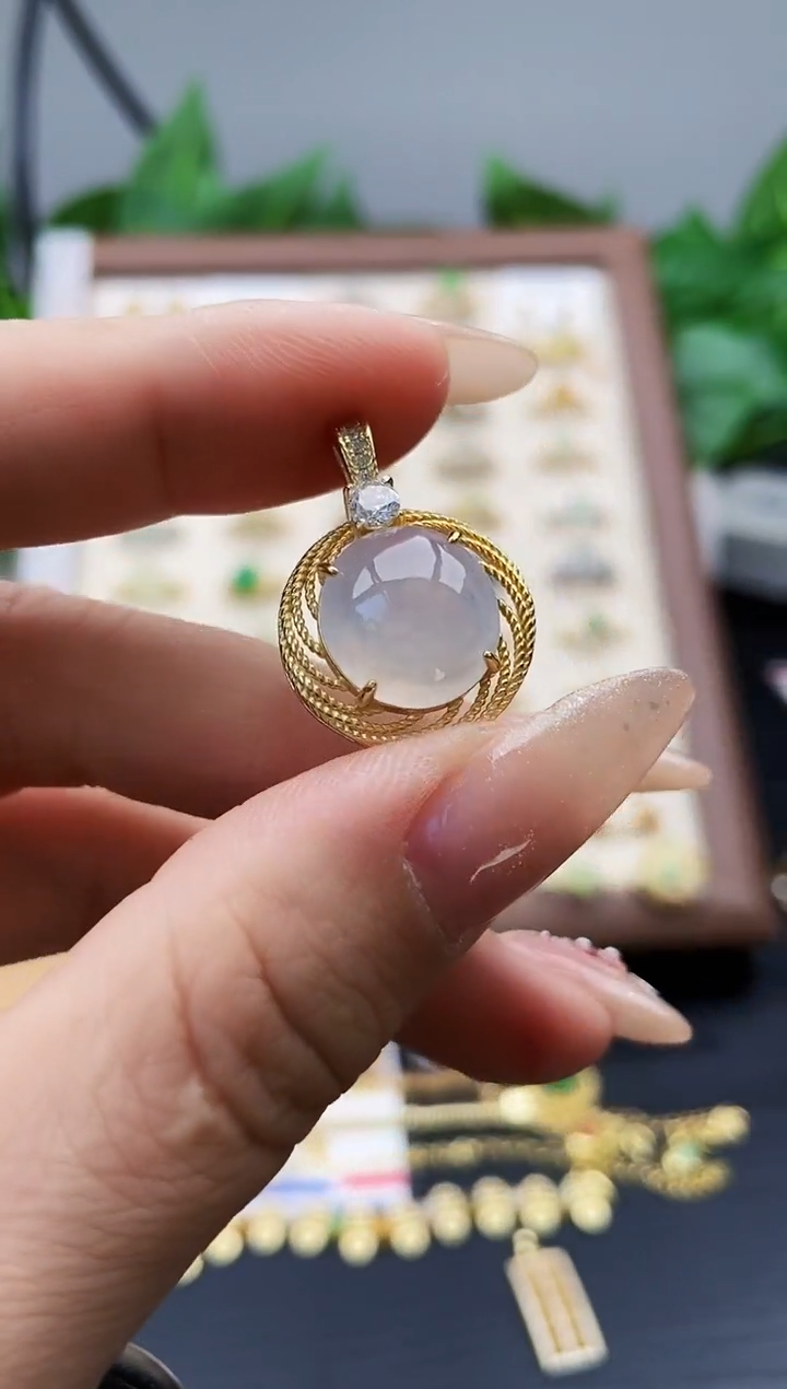 颈饰银S925镶嵌翡翠12