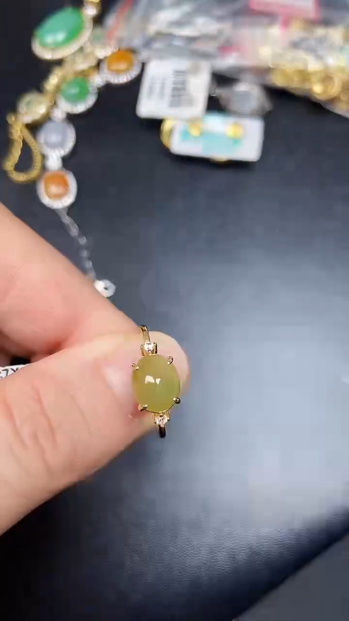 银S925镶嵌戒指翡翠2570