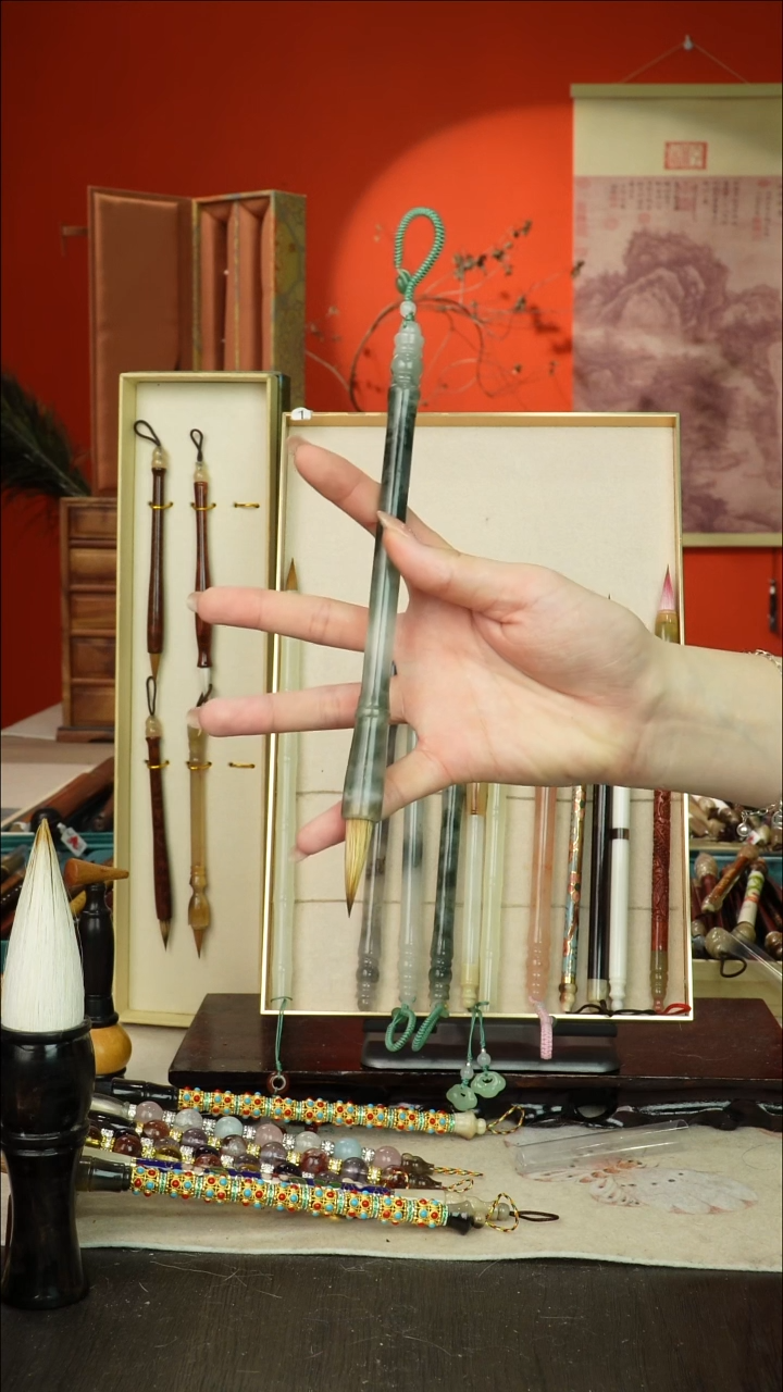 306号闪孤品高货毛笔链接 清水试笔 蘸墨不退