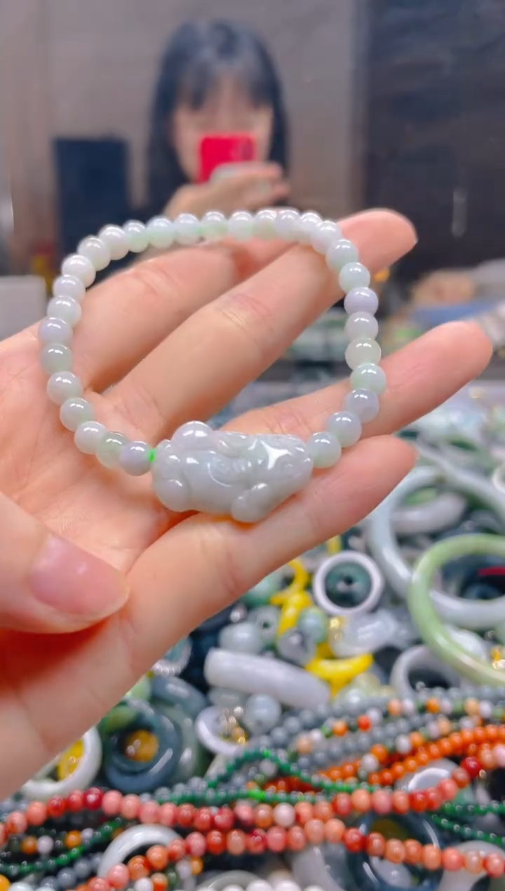 翡翠未镶嵌颈饰5MM/K/翡翠A货一图一物