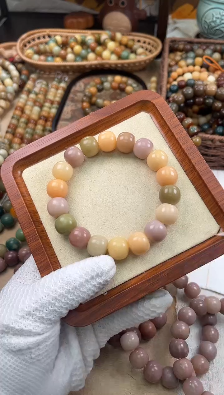 手串菩提根/象牙果a884 卡15 干磨玫瑰微瑕