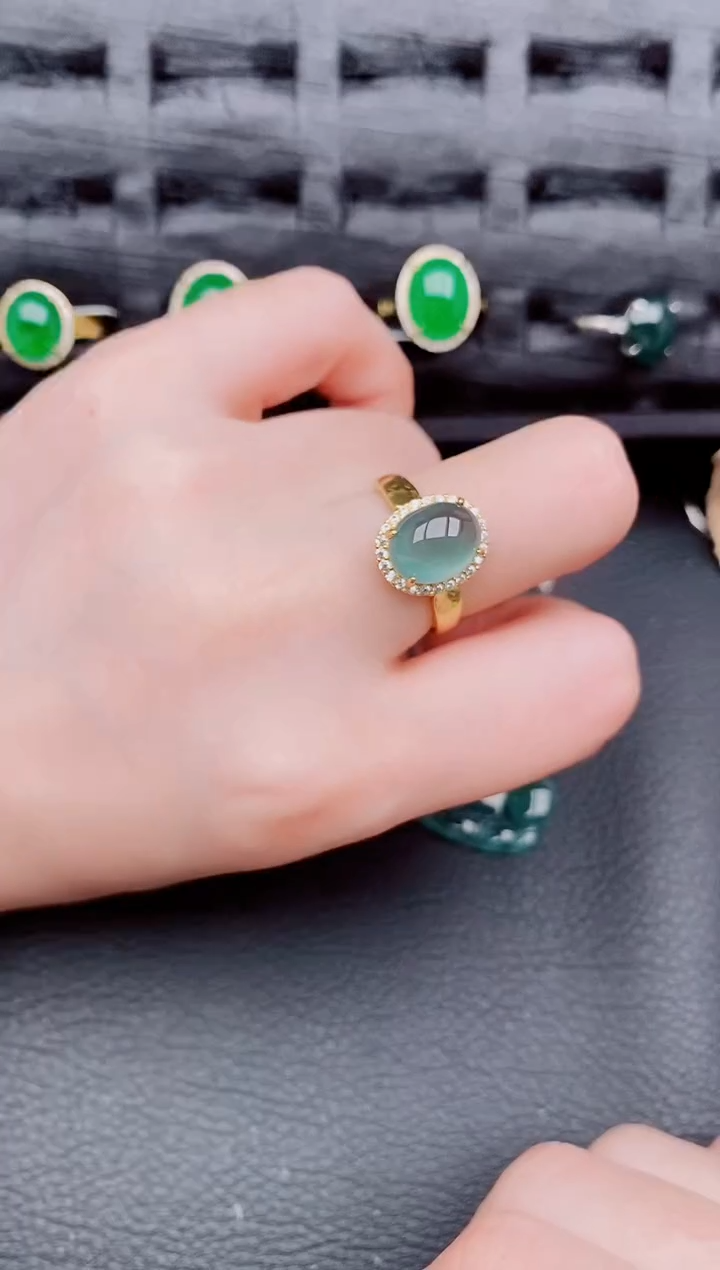 【闪购商品】翡翠戒指银S925镶嵌天然a货翡翠799