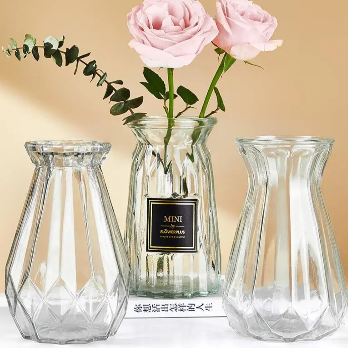 【玻璃花瓶】百搭玻璃花瓶 家庭插花花瓶高15*口径8 凑单福利