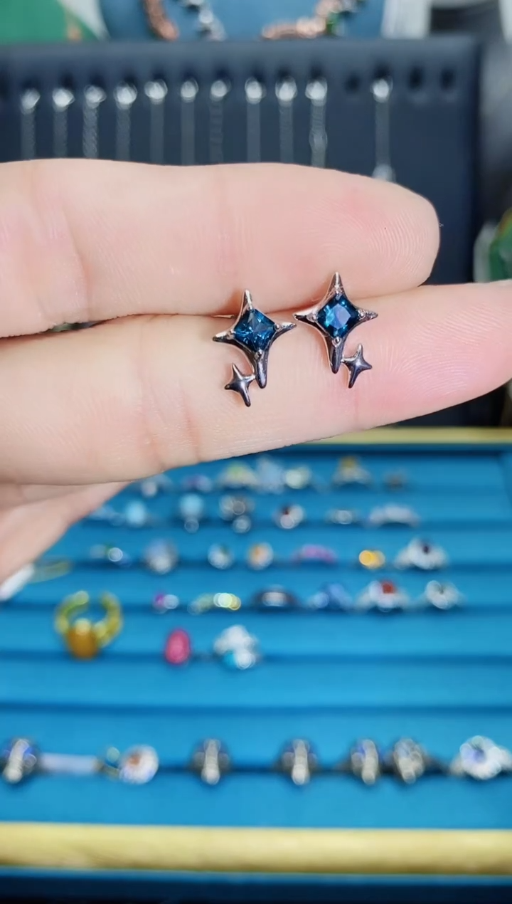 【闪购商品】托帕石耳饰银S925镶嵌1121