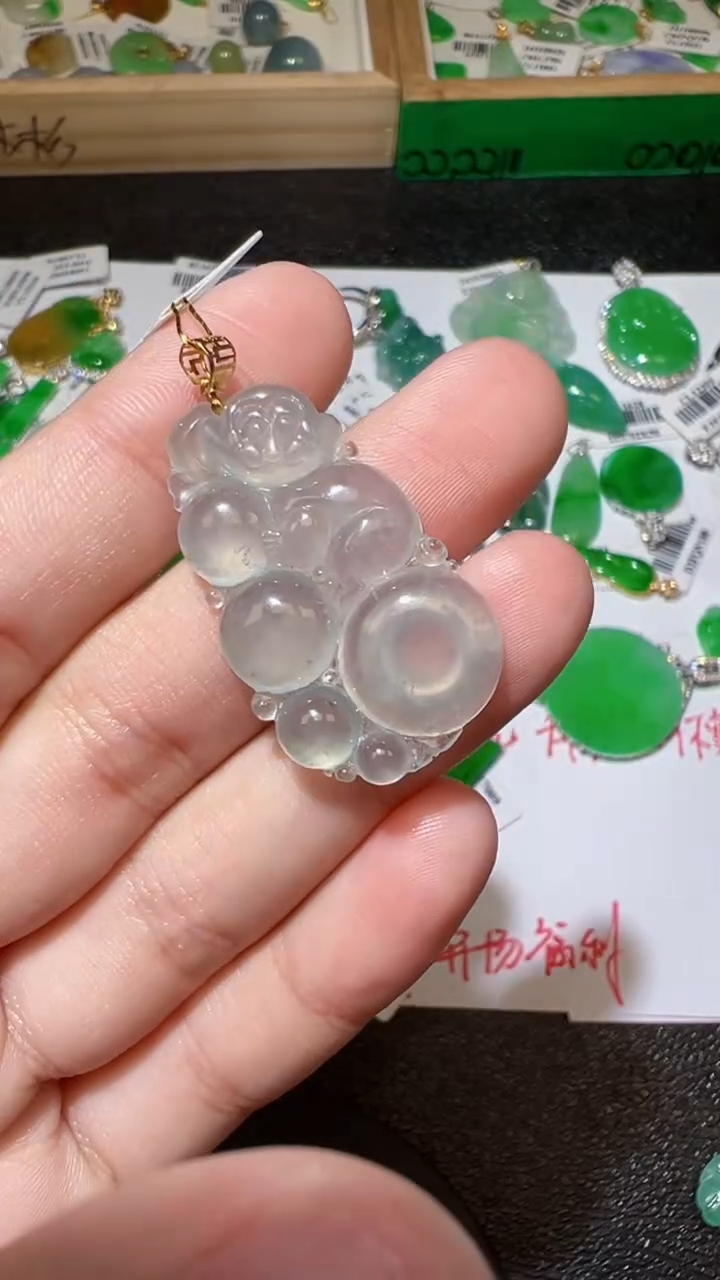 【闪购商品】翡翠挂件18K金镶嵌我