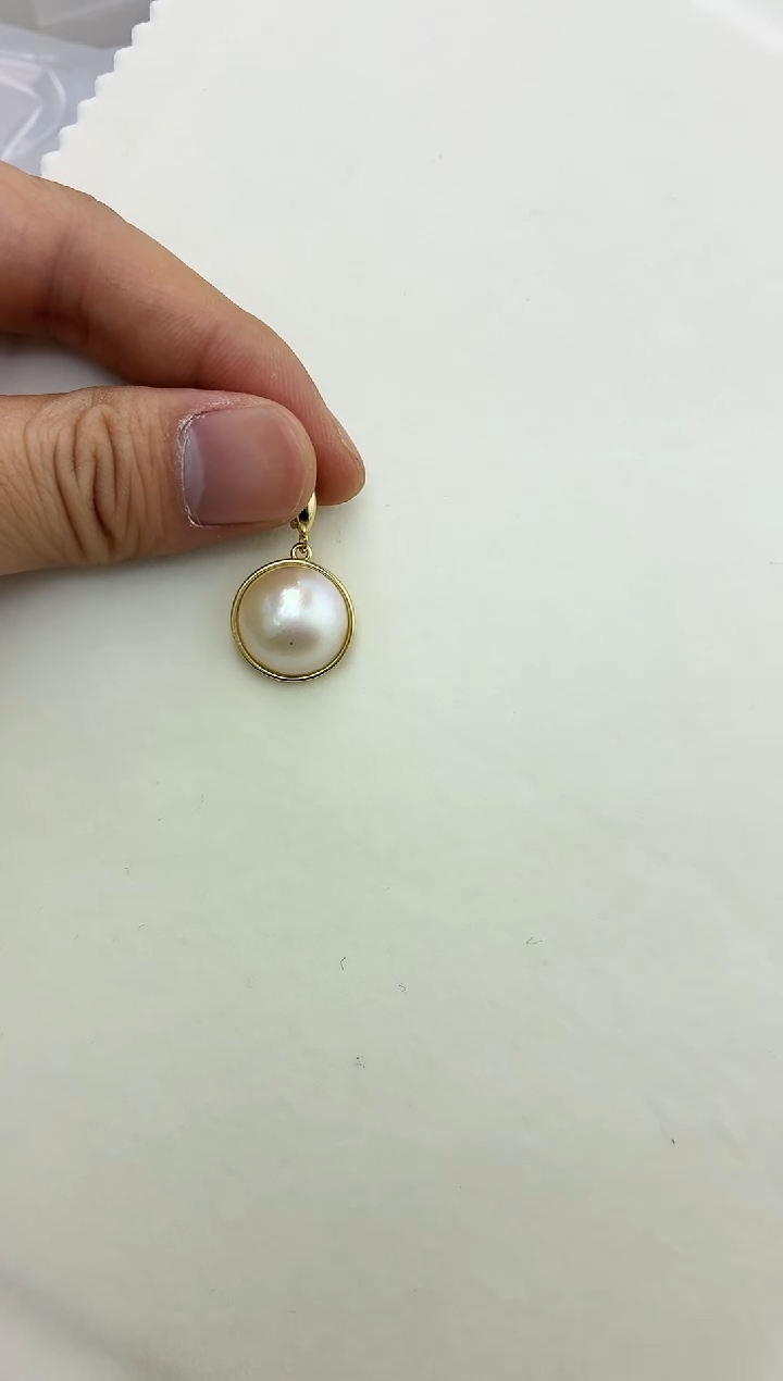 银S925镶嵌DA拼合珍珠（马贝珠）马贝吊坠 BQ328