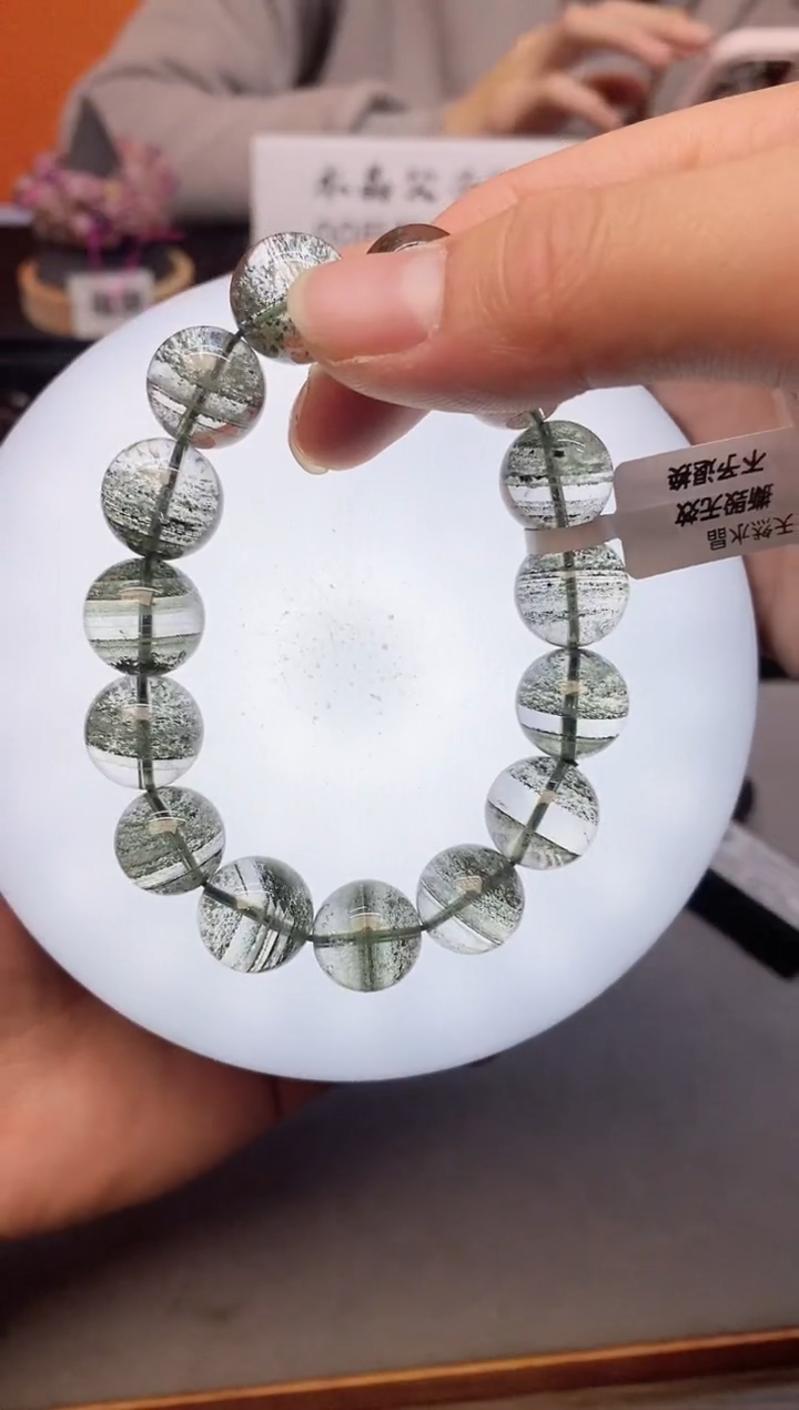 【闪购商品】水晶手链未镶嵌59 绿幽灵14mm+