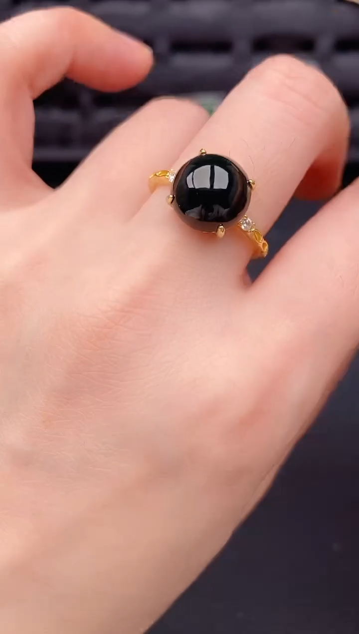 银S925镶嵌戒指翡翠天然a货翡翠210