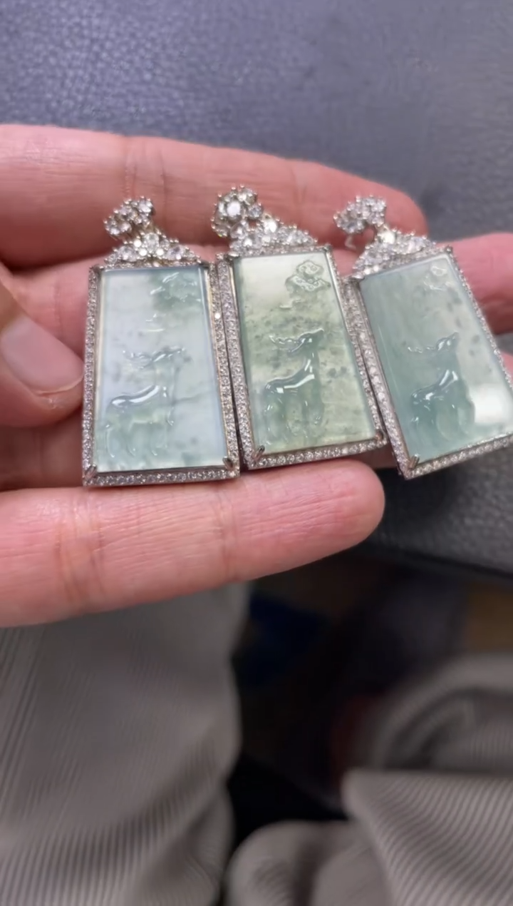 【闪购商品】翡翠挂件银S925镶嵌多样性发一件 A10