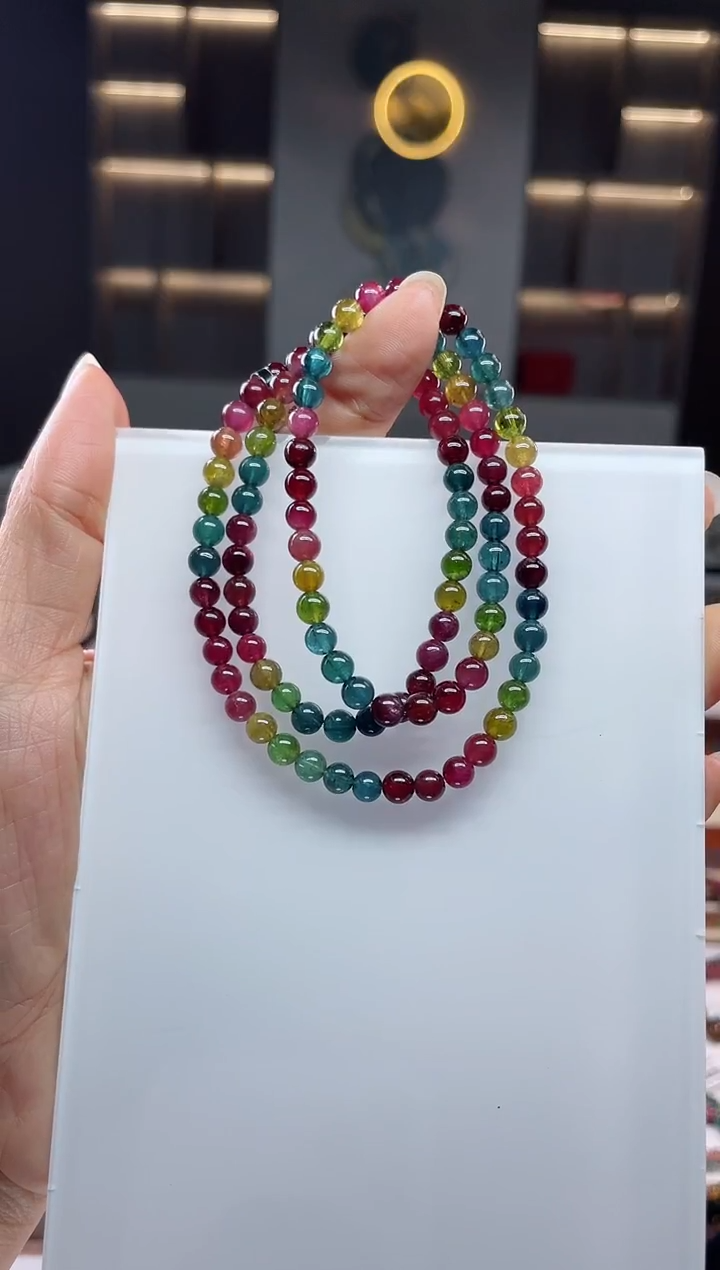 未镶嵌老矿碧玺三圈手串5mm+碧玺（多样性发一条）Q