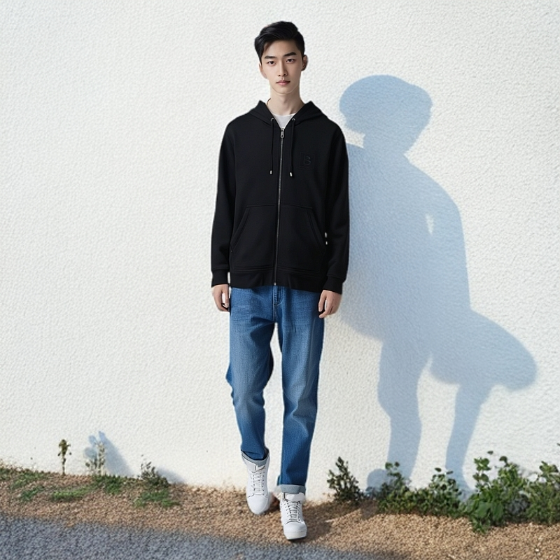 99新 BURBERRY/博柏利 卫衣/字母刺绣连帽长袖外套/XXL码/0001970