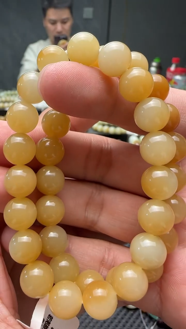 未镶嵌手串和田玉若羌糖手串卡10 多样性发其一