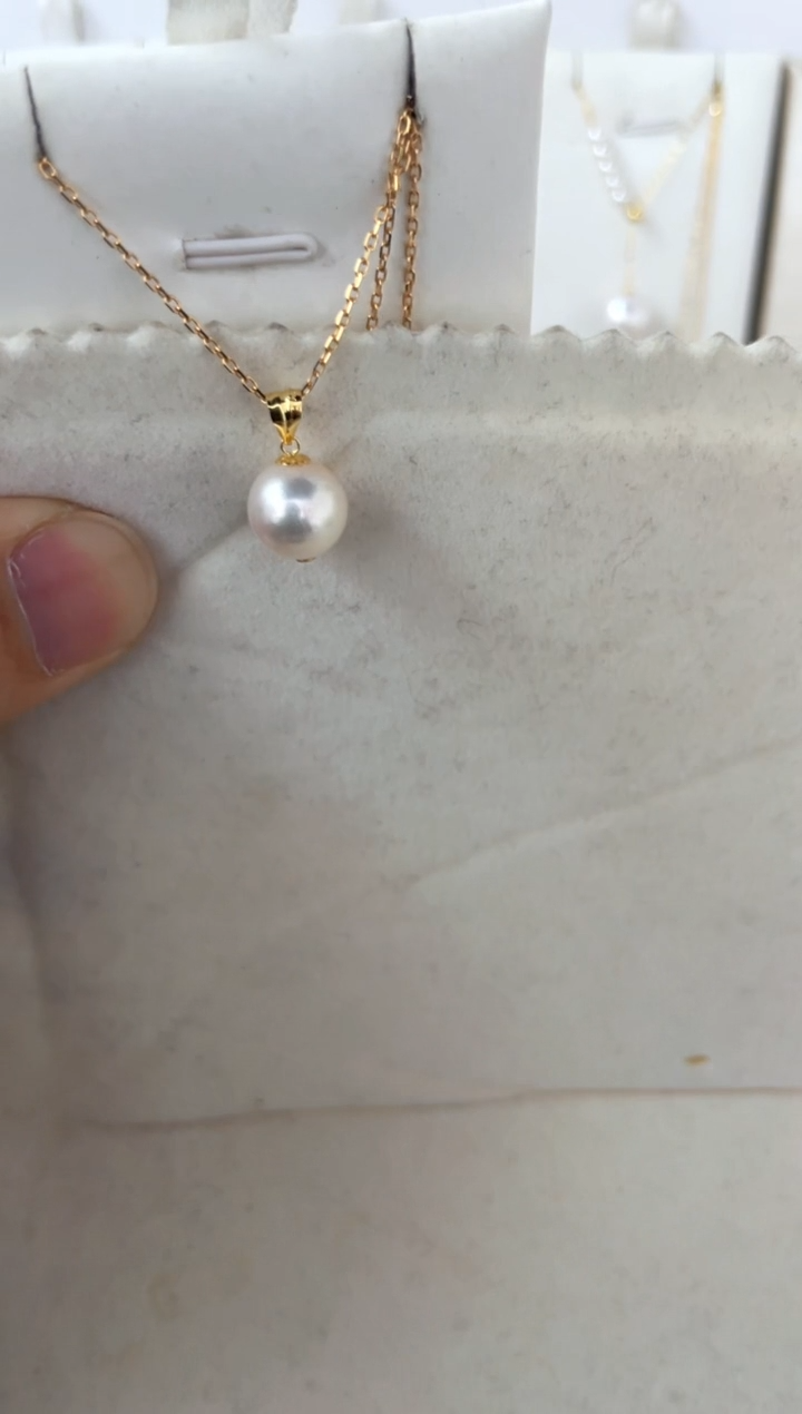 【闪购商品】海水珍珠吊坠(赠链)18K金镶嵌吊坠赠银链