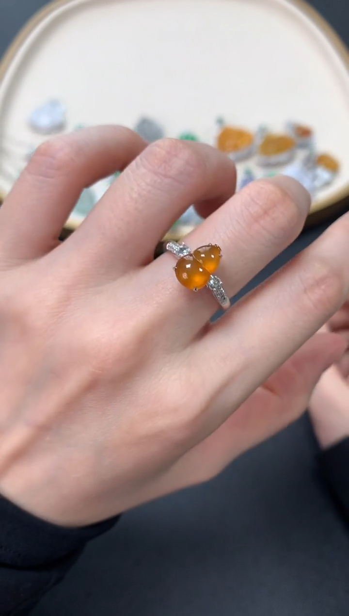 【闪购商品】翡翠戒指18K金镶嵌戒指7980