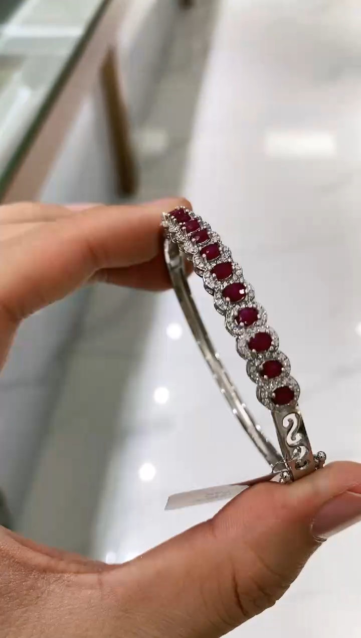 【闪购商品】红宝石手镯银S925镶嵌手镯