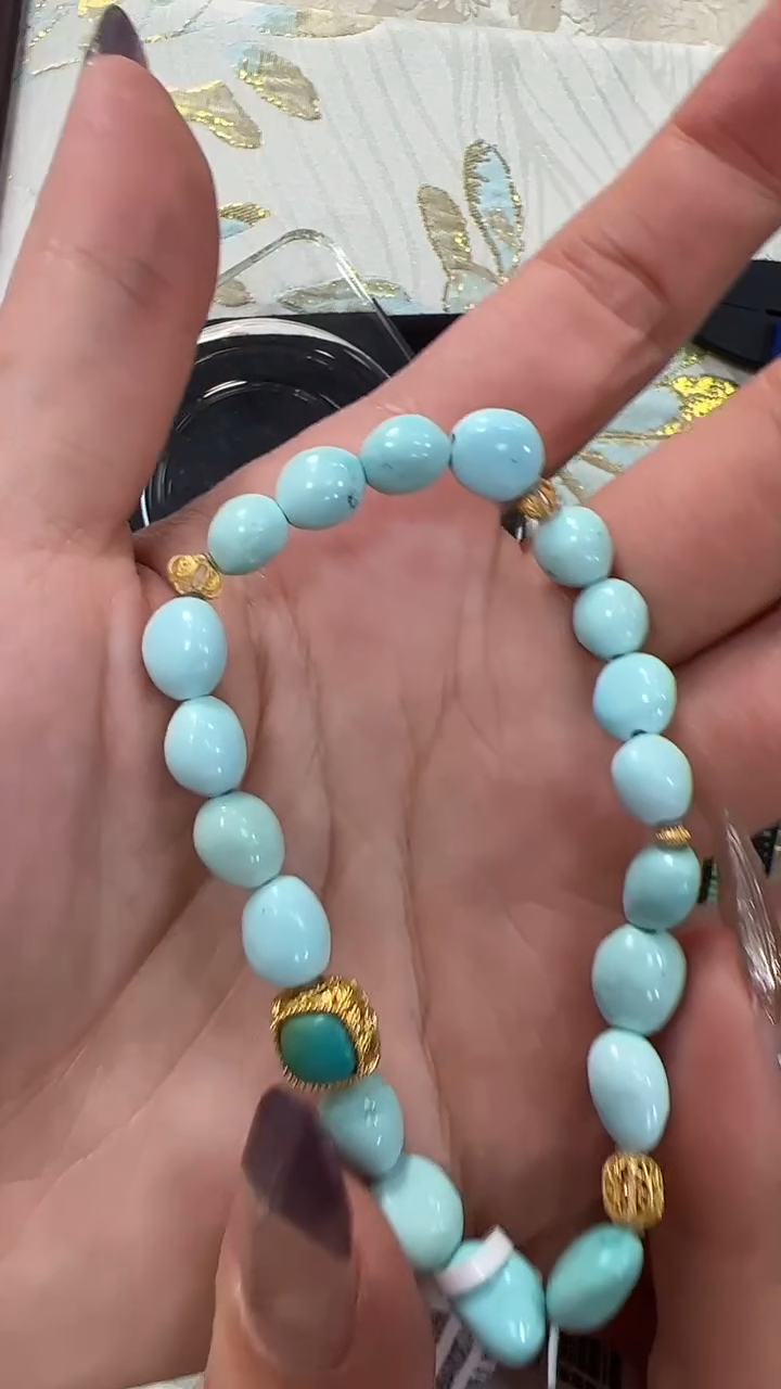 【闪购商品】绿松石手链18K金镶嵌LQ894