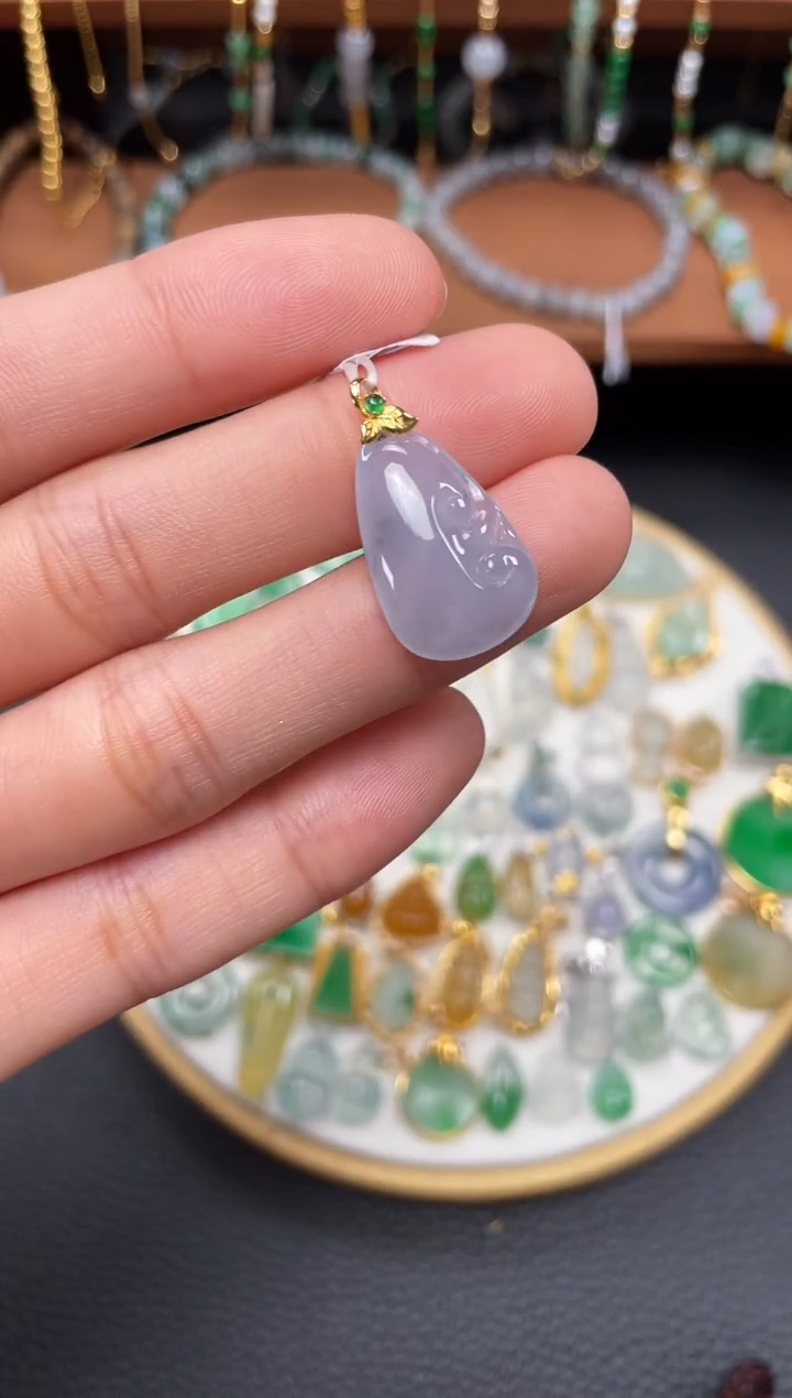 【闪购商品】翡翠吊坠(不含链)18K金镶嵌一个  JK238