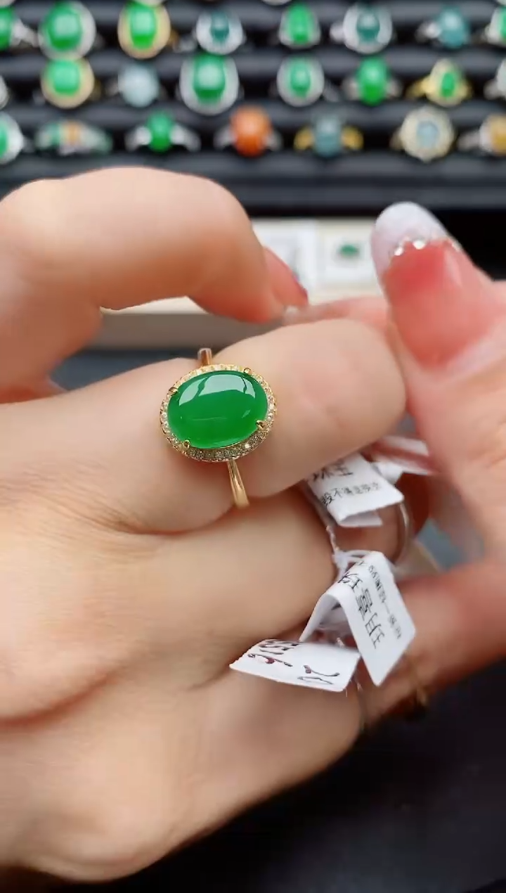 【闪购商品】翡翠戒指银S925镶嵌321231