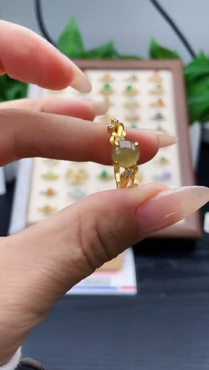 银S925镶嵌戒指翡翠12