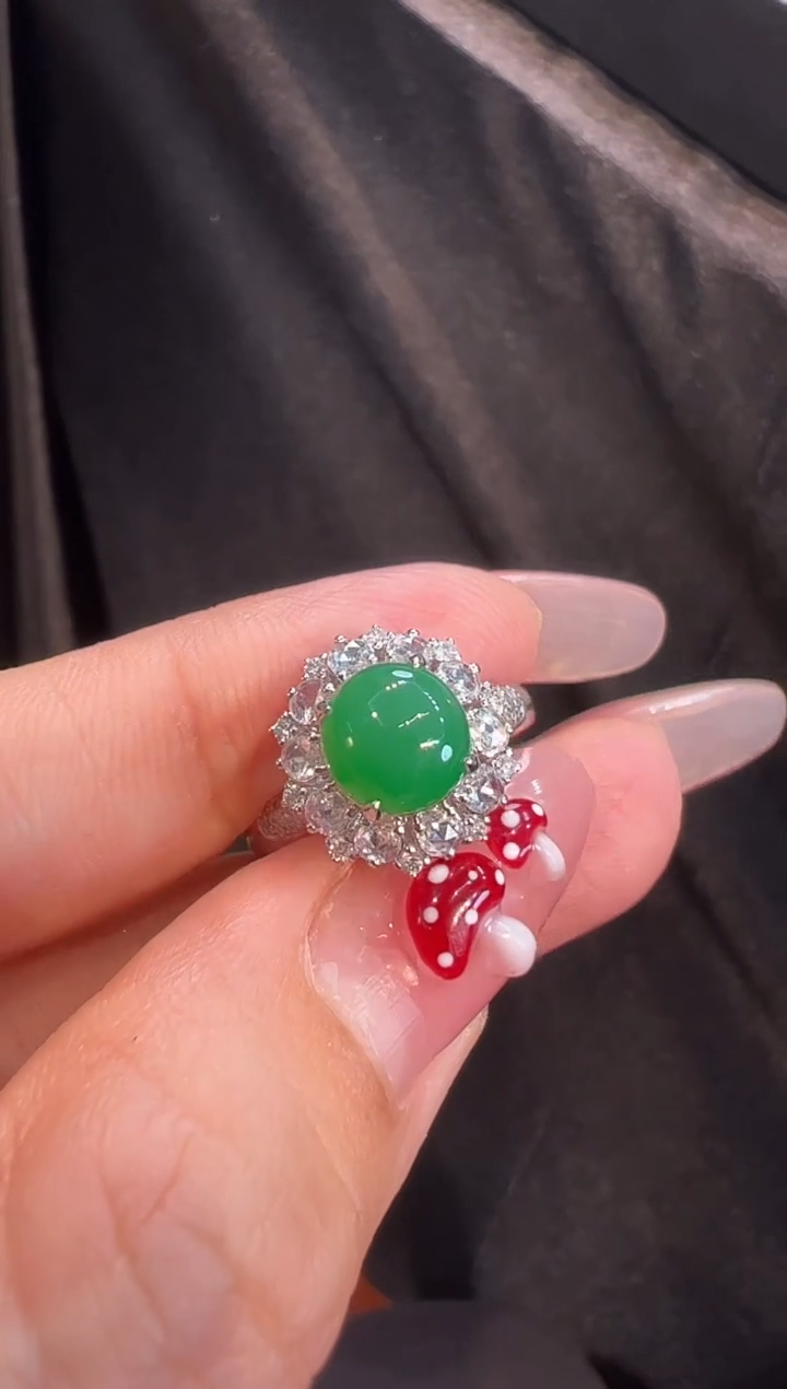 【闪购商品】翡翠戒指18K金镶嵌戒指