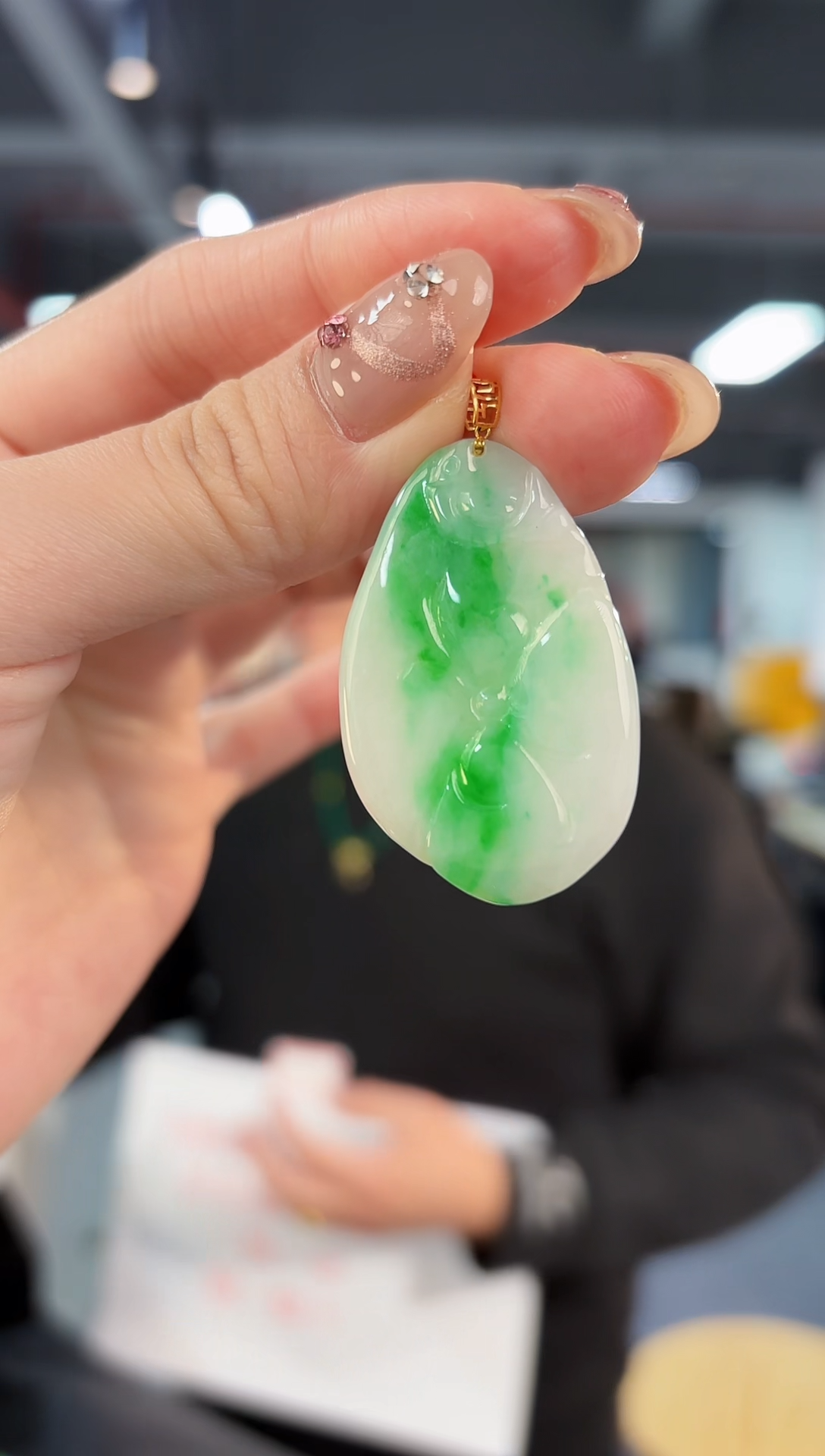 【闪购商品】翡翠颈饰18K金镶嵌缅料A货/支持复检/一件