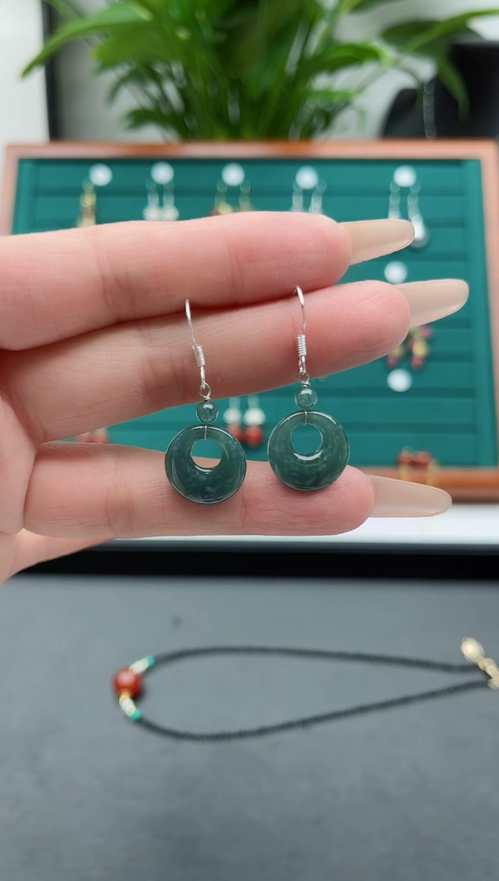 【闪购商品】翡翠耳饰银S925镶嵌10公主扣