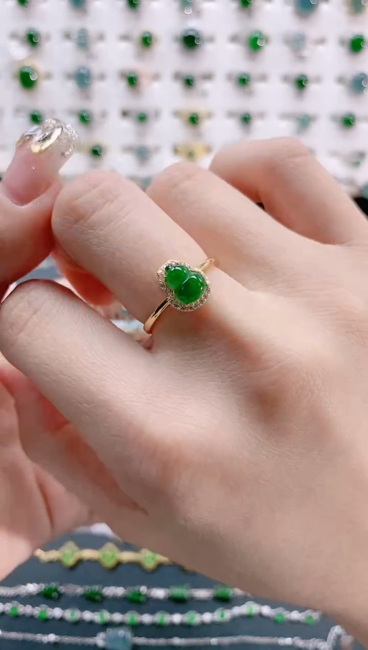 【闪购商品】翡翠戒指银S925镶嵌天然翡翠