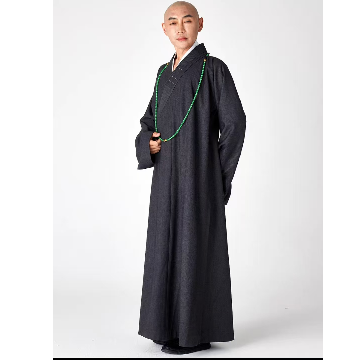 明引素氧大褂抗皱西服面料冬季僧服厚款男女僧衣长褂秋冬