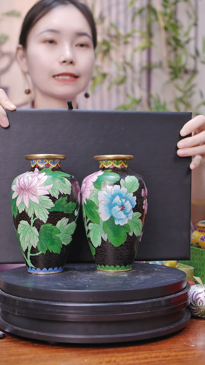 【闪购商品】非遗技艺 景泰蓝花瓶一对