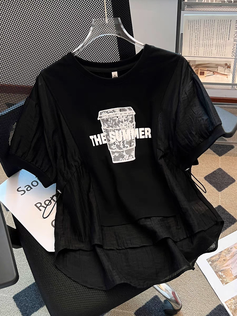 【小颜服饰】夏季新款图案T恤款式直播间为准夏季新款大版三九