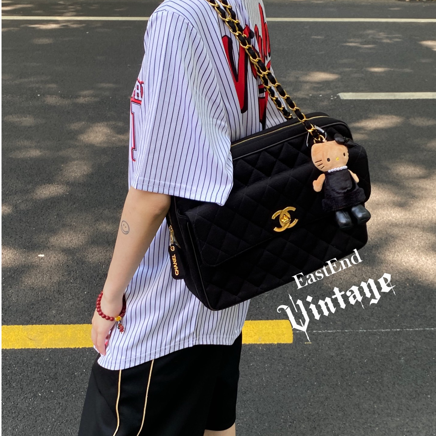 95新 Chanel/香奈儿 東区-贝嫂黑金公文单肩包/43863